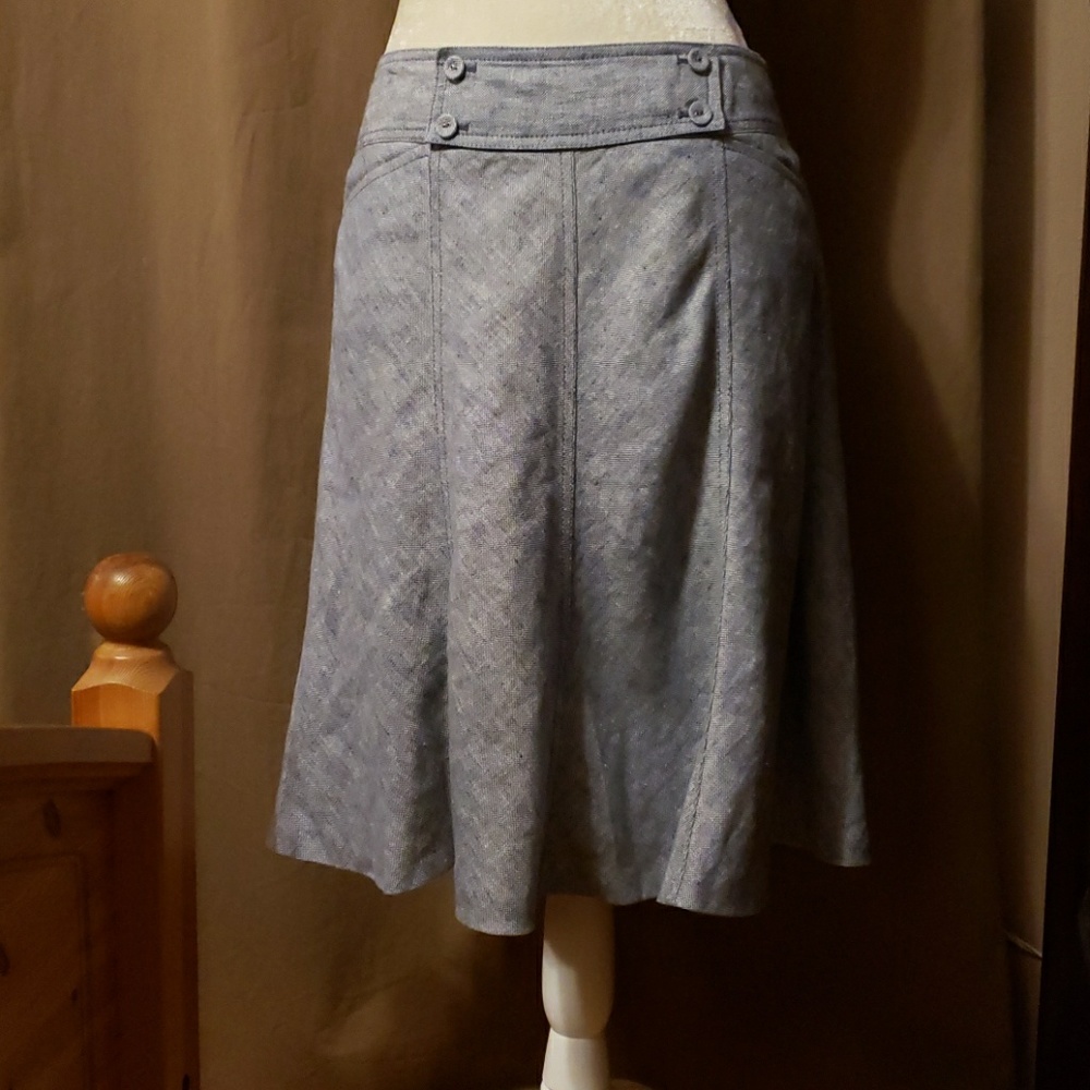Ann Taylor Blue Linen Skirt - Size 6